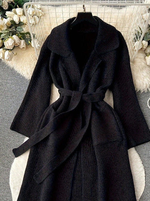 Catrina Winter Shrug With Belt In Grey