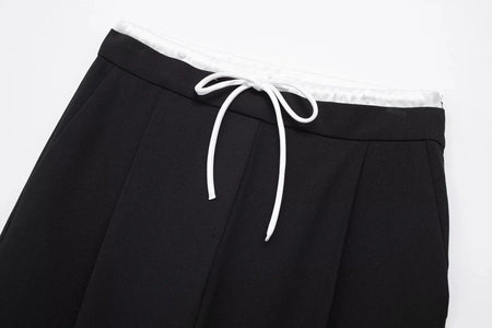 Fady High Waisted Pants - close-up of waistband, black - Miss Mosa By Akanksha