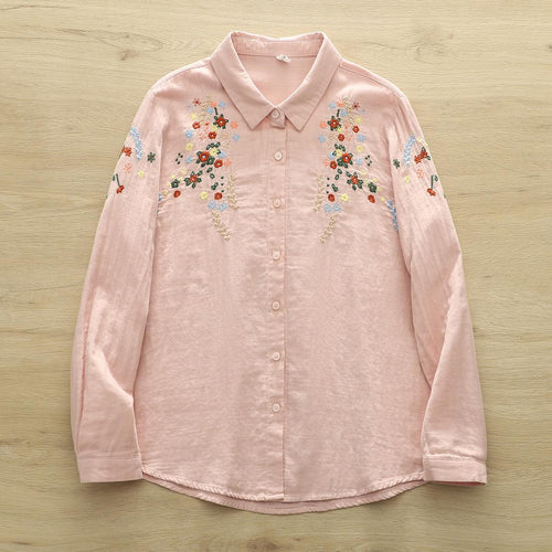 Faina Statement Cotton Shirt In Pink