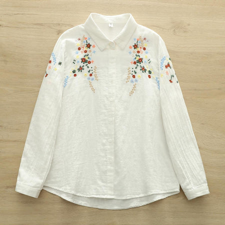 Faina Statement Cotton Shirt In White - flat-lay product shot of shirt - Miss Mosa By Akanksha