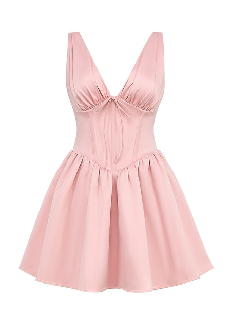 Faith Mini Dress - front product shot, pink - Miss Mosa By Akanksha
