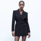 Fanatic Blazer Dress - front shot on model, black - Miss Mosa By Akanksha