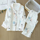 Feather Cotton Gauze Nightsuits - flat-lay product shot, white - Miss Mosa By Akanksha