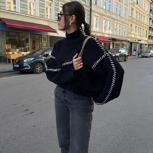 Fedora Oversized Sweater In Black