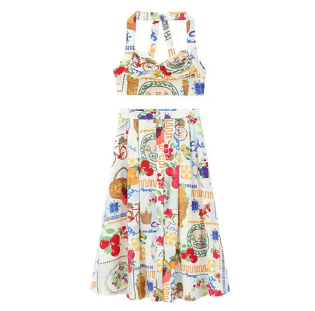 Feli Summer Coord Set In Multicolour - flat-lay product shot of coord set - Miss Mosa By Akanksha