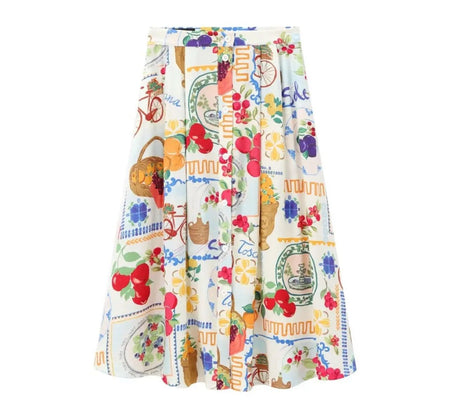 Feli Summer Coord Set In Multicolour - flat-lay product shot of skirt - Miss Mosa By Akanksha