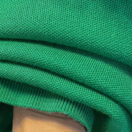 Femella Pearl Detail Luxe Sweater - close-up of knit fabric, green - Miss Mosa By Akanksha