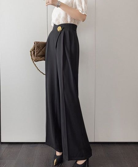 Feodra Luxe Formal Pants In Black - side shot on model - Miss Mosa By Akanksha