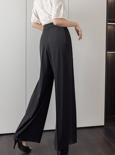Feodra Luxe Formal Pants In Black - back shot on model - Miss Mosa By Akanksha