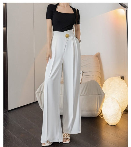 Feodra Luxe Formal Pants In White - front shot on model - Miss Mosa By Akanksha