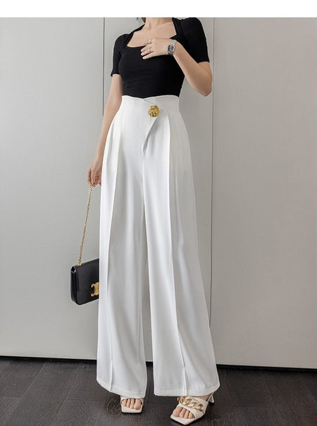 Feodra Luxe Formal Pants In White - front shot on model - Miss Mosa By Akanksha