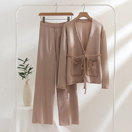 Fiyet Coord Set - front shot on hanger, beige - Miss Mosa By Akanksha