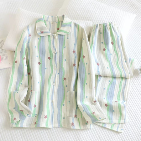 Flama Cotton Nightsuit In White - flat-lay product shot - Miss Mosa By Akanksha