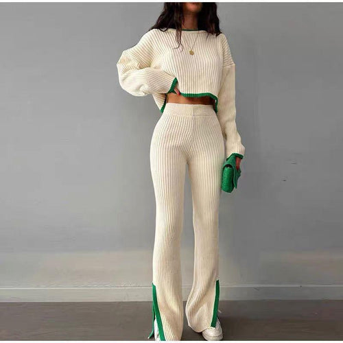 Flavia Woolen Coord Set In White
