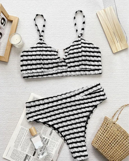 Flavie Summer Holiday Bikini In White - flat-lay product shot - Miss Mosa By Akanksha