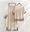 Flexxi Knitted Cotton Co-ord Set - Beige / XS