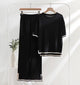 Flexxi Knitted Cotton Co-ord Set - front shot on hanger, black - Miss Mosa By Akanksha