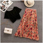 Black top and Skirt Set