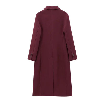 Floretta Formal Coat - back shot on hanger, wine - Miss Mosa By Akanksha