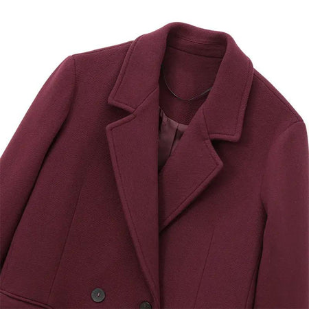 Floretta Formal Coat - close-up of fabric texture, wine - Miss Mosa By Akanksha