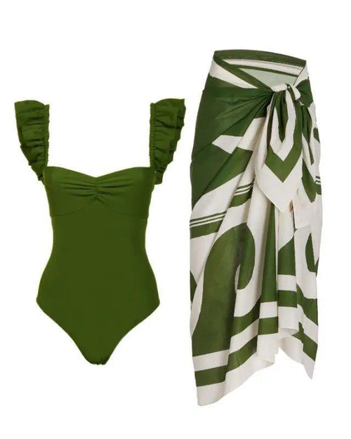 Florin Swimsuit with Sarong Skirt