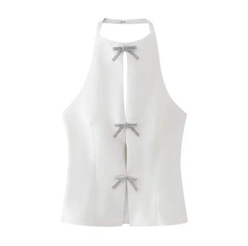 Fresta Halterneck Summer Top In White