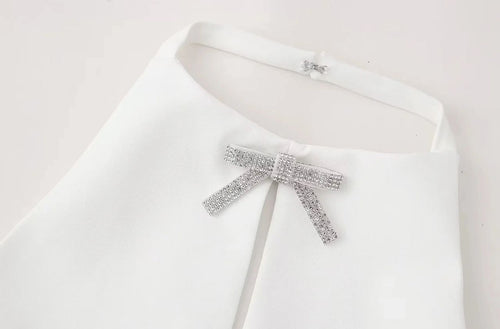 Fresta Halterneck Summer Top In White