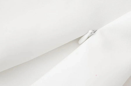 Fresta Halterneck Summer Top In White - close-up of zip detail - Miss Mosa By Akanksha