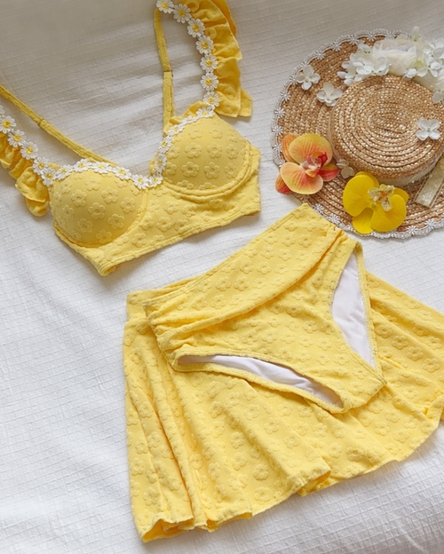 Gabin 2 Pcs Floral Swimsuit With Skirt