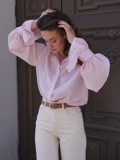 Gaga Oversized Shirt - front shot, pink - Miss Mosa By Akanksha
