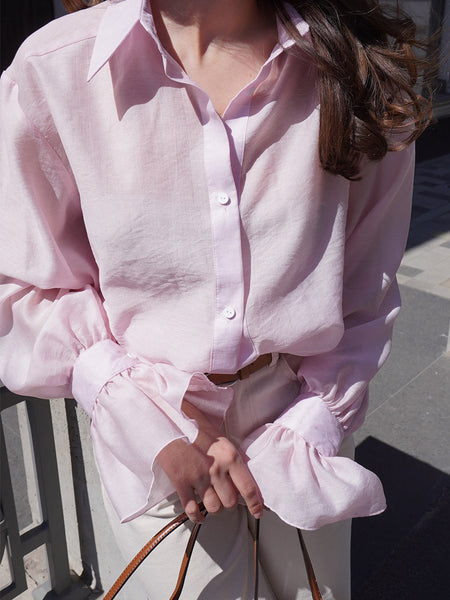 Gaga Oversized Shirt - front close-up shot, pink - Miss Mosa By Akanksha