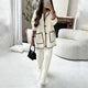 Gary Luxe Winter Coord Set - Set of Top and Pants - lifestyle shot on model, cream - Miss Mosa By Akanksha