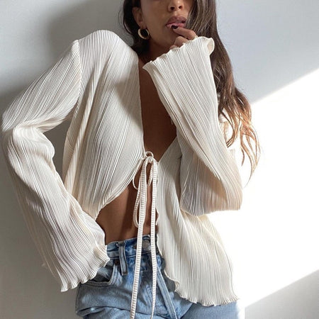 Gary Statement Vest Knot Summer Tops In Off White - front shot on model, white - Miss Mosa By Akanksha