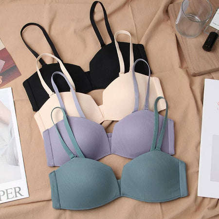 Gello Seamless Pushup Bralettes - flat-lay product shot, multicolour - Miss Mosa By Akanksha