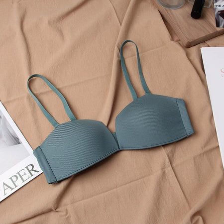 Gello Seamless Pushup Bralettes - flat-lay product shot, teal - Miss Mosa By Akanksha
