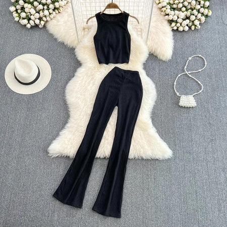 Geneva Summer Love Coord Set - styled flat-lay shot, black - Miss Mosa By Akanksha