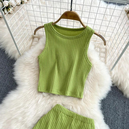 Geneva Summer Love Coord Set - close-up of top on hanger, green - Miss Mosa By Akanksha