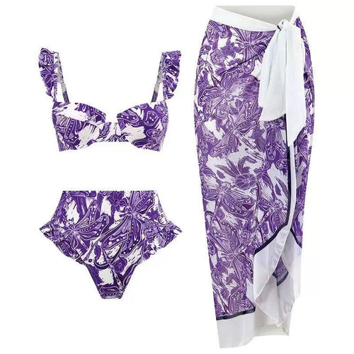Georgie Bikini with Sarong In Purple