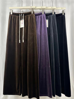 Gerardo Wide Leg Velvet Pants - front shot on hanger, multicolour - Miss Mosa By Akanksha