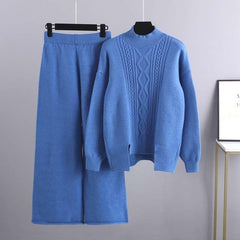 Gerika Woolen Coord Set - styled flat-lay shot, blue - Miss Mosa By Akanksha