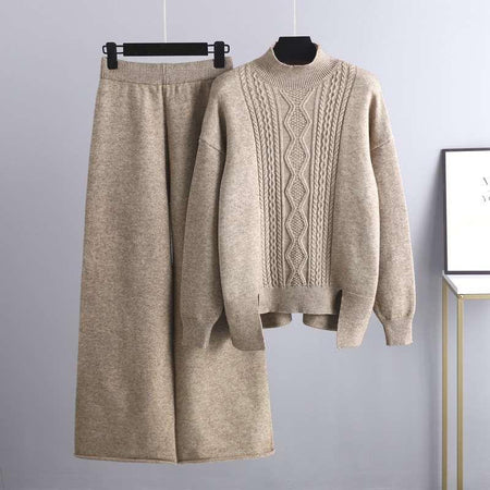 Gerika Woolen Coord Set - styled flat-lay shot, beige - Miss Mosa By Akanksha