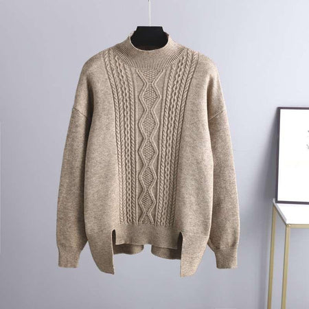 Gerika Woolen Coord Set - close-up of knit, beige - Miss Mosa By Akanksha