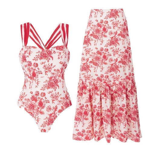 Gianna Printed Swimsuit With Skirt
