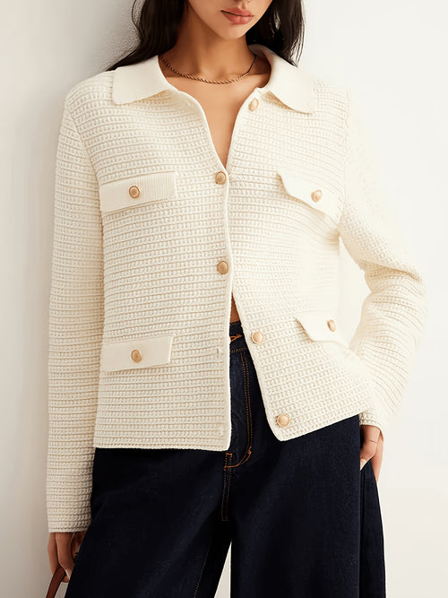 Gianna Soft Knit Cardigan In Off White