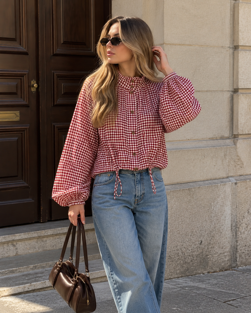 Winnie Check Elastic Shirt