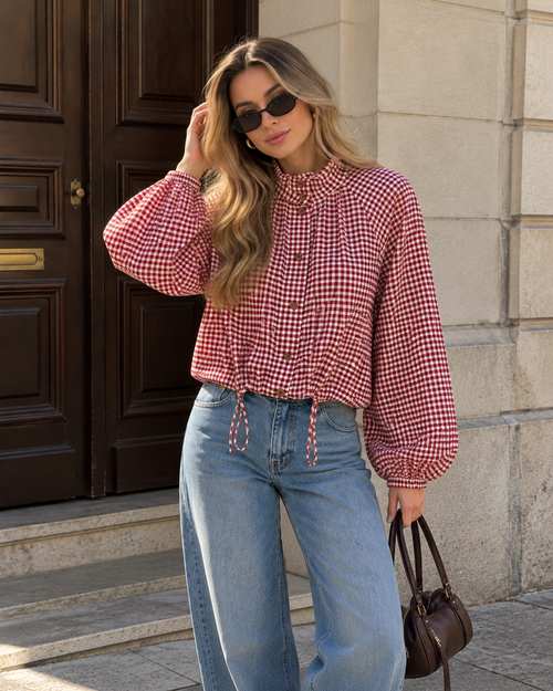 Winnie Check Elastic Shirt