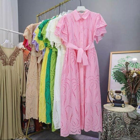 Ginny Cotton Dress In Pink