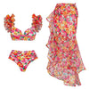 Glove Bikini With Ruffled Skirt In Multi - S