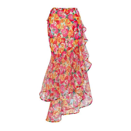 Glove Bikini With Ruffled Skirt In Multi - flat-lay product shot of the skirt - Miss Mosa By Akanksha