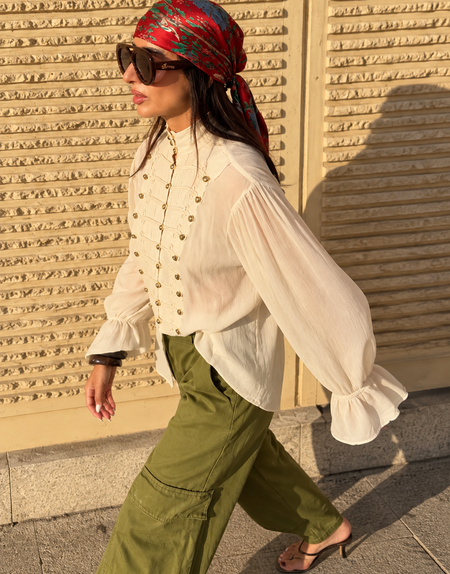 Peggy Buttoned Summer Top